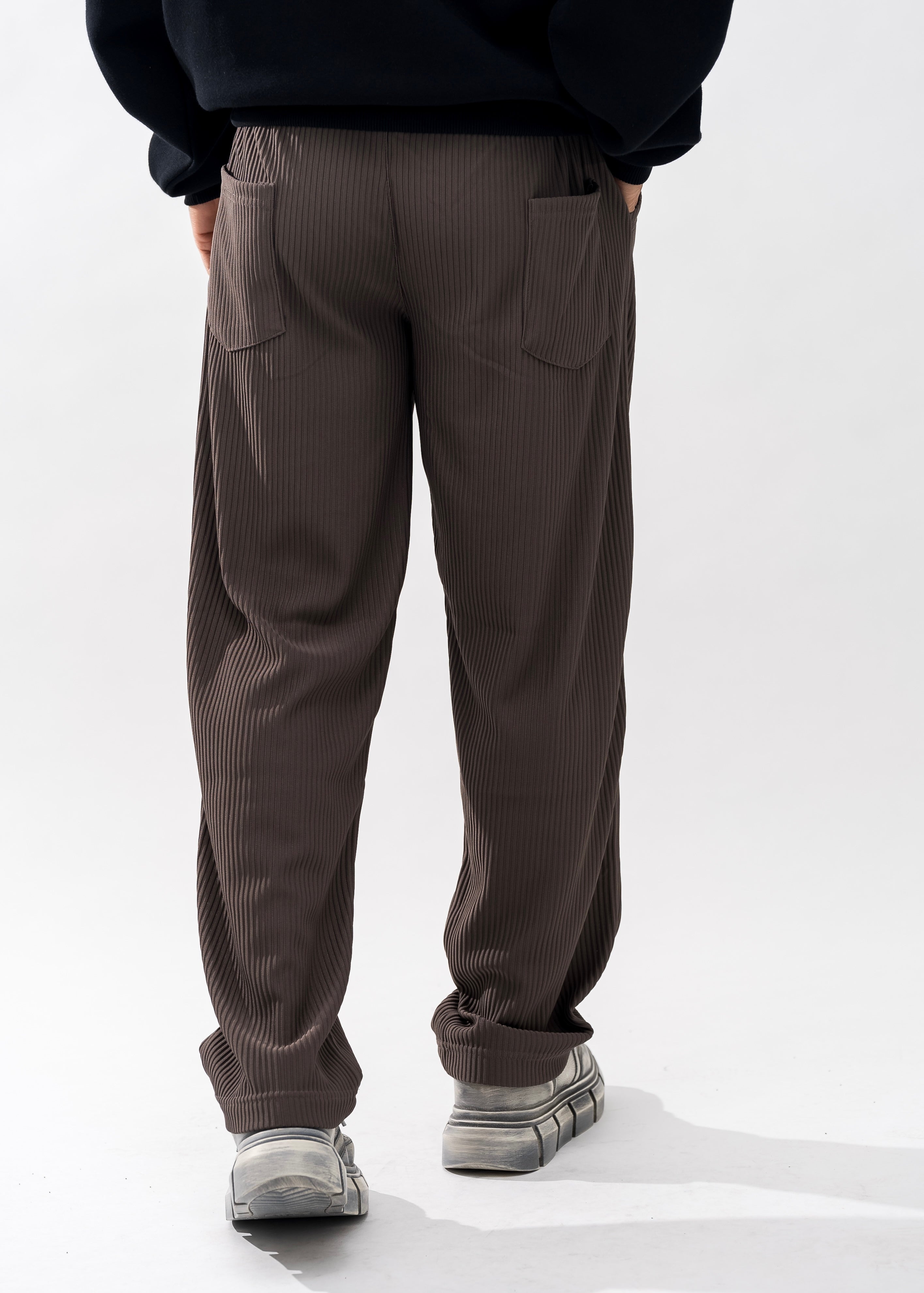 Brown Light Pleated Pant