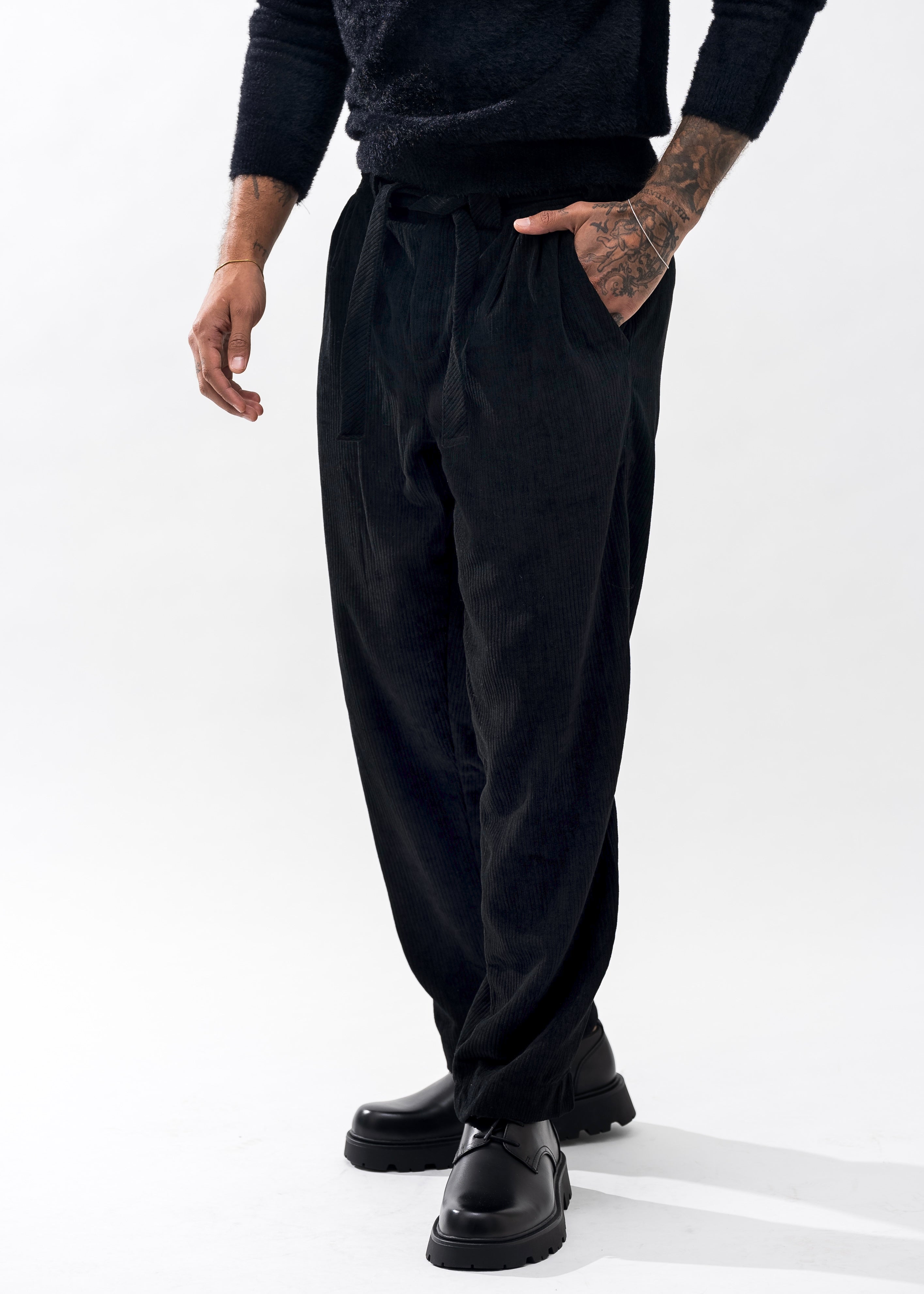 Jet Black Velvet Pant